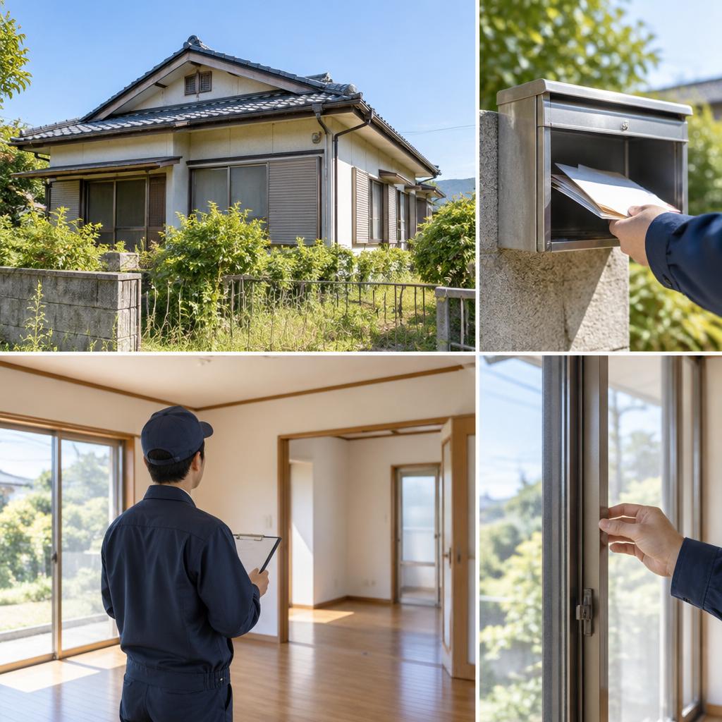 空き家の気がかり、無料の室内確認で安心へ。定期チェックと郵便確認で、大切な住まいを見守ります。